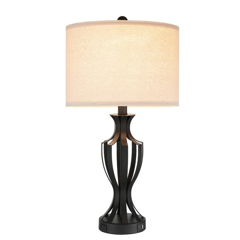 KAWOTI 23 Set di lampade da tavolo con controllo touch e lampadine, porta USB (set da 2) - L12 * A23,25