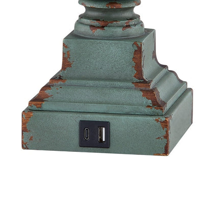 KAWOTI 25.5 Set di lampade da tavolo Framhouse con porte USB, lampadine (set di 2) - L12 x A25,5