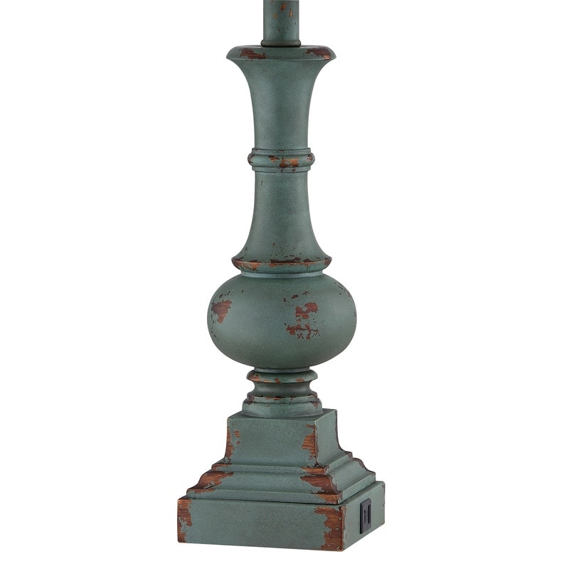 KAWOTI 25.5 Set di lampade da tavolo Framhouse con porte USB, lampadine (set di 2) - L12 x A25,5