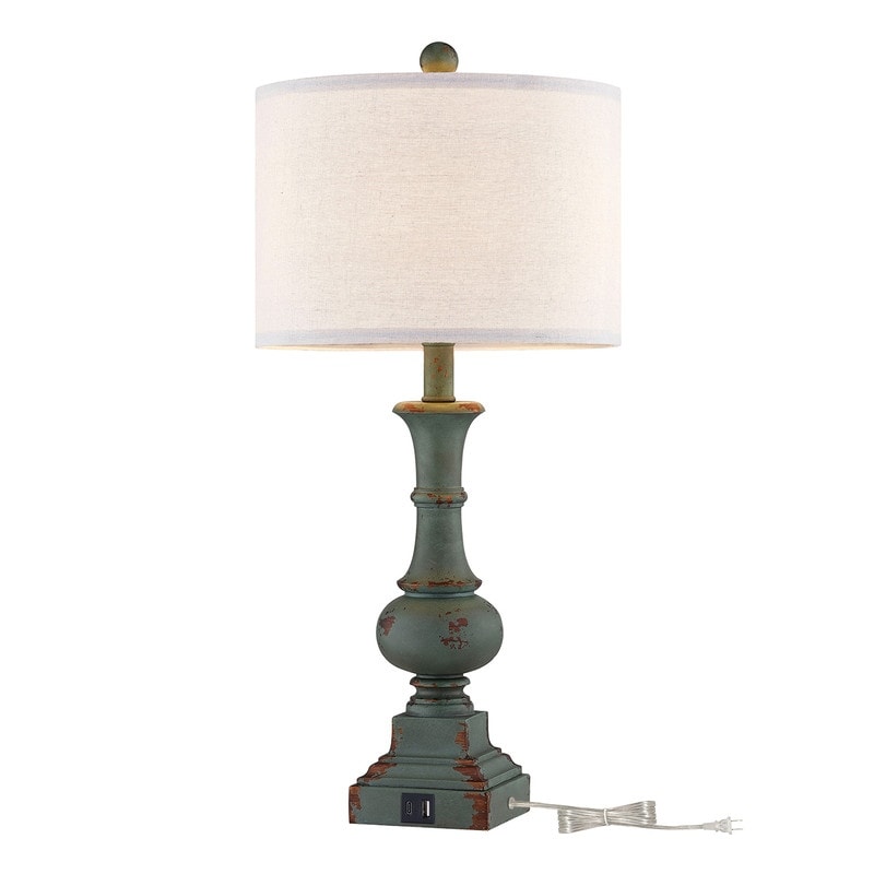 KAWOTI 25.5 Set di lampade da tavolo Framhouse con porte USB, lampadine (set di 2) - L12 x A25,5