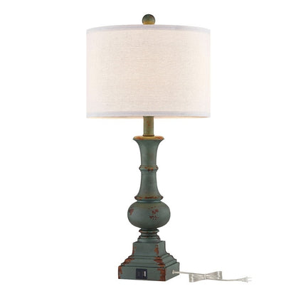 KAWOTI 25.5 Set di lampade da tavolo Framhouse con porte USB, lampadine (set di 2) - L12 x A25,5