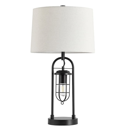 Lampada da tavolo KAWOTI in bronzo scuro da 26 pollici con porte USB, luce notturna