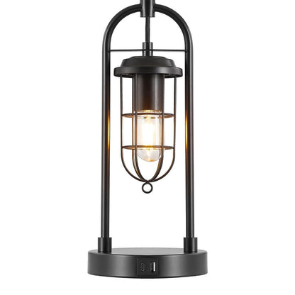 Lampada da tavolo KAWOTI in bronzo scuro da 26 pollici con porte USB, luce notturna