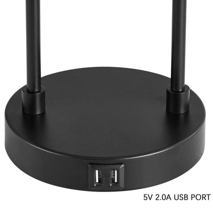 Lampada da tavolo KAWOTI in bronzo scuro da 26 pollici con porte USB, luce notturna