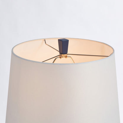 Lampada da tavolo blu KAWOTI 27 con paralume in tessuto