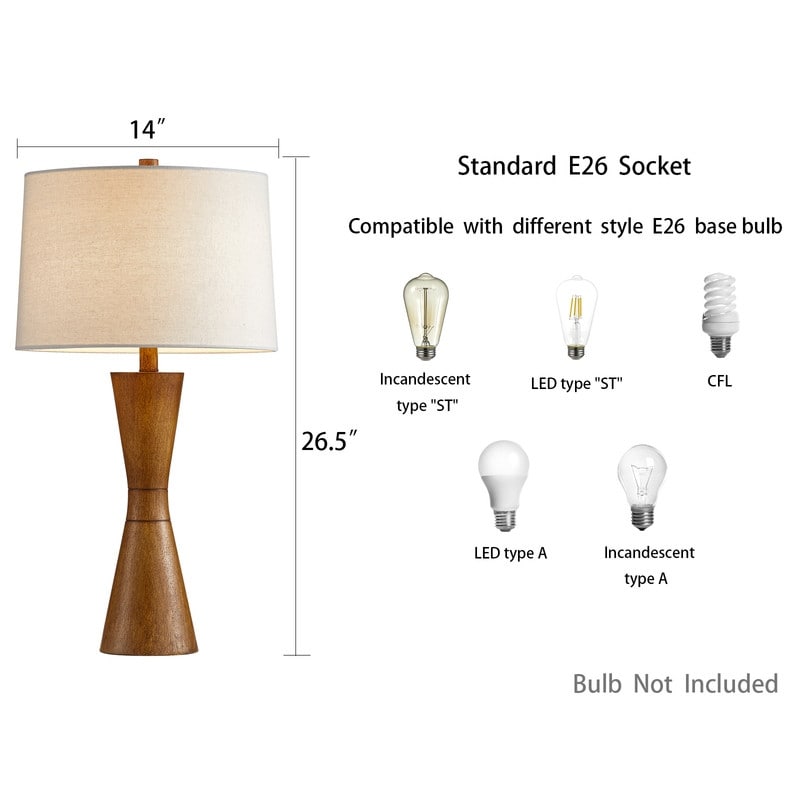 Set di lampade da tavolo KAWOTI 27 Distressed (set di 2)