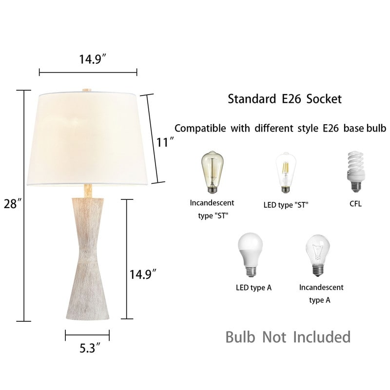 Set di lampade da tavolo KAWOTI 27 Distressed (set di 2)