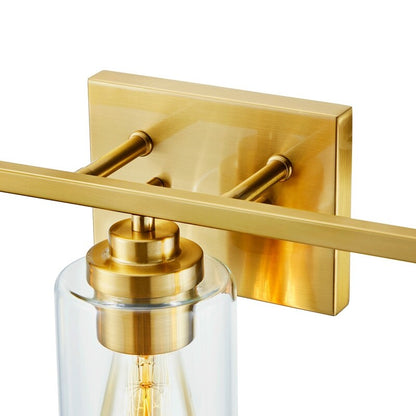 Lampada da bagno KAWOTI a 3 luci con paralume in vetro trasparente