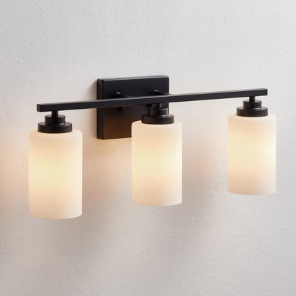 Lampada da bagno dimmerabile KAWOTI a 3 luci con vetro bianco satinato