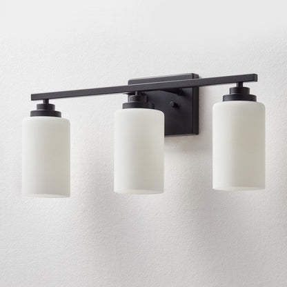 Lampada da bagno dimmerabile KAWOTI a 3 luci con vetro bianco satinato