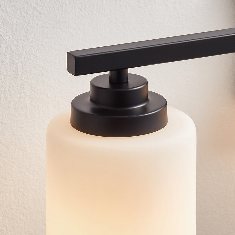 Lampada da bagno dimmerabile KAWOTI a 3 luci con vetro bianco satinato