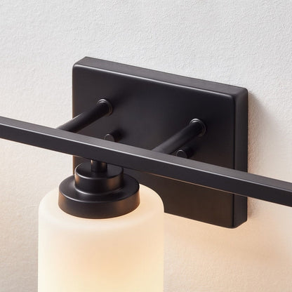 Lampada da bagno dimmerabile KAWOTI a 3 luci con vetro bianco satinato