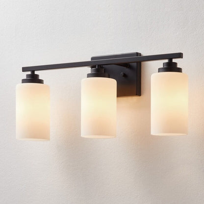 Lampada da bagno dimmerabile KAWOTI a 3 luci con vetro bianco satinato
