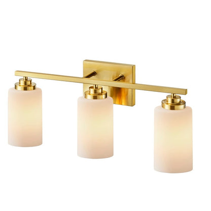 Lampada da bagno dimmerabile KAWOTI a 3 luci con vetro bianco satinato