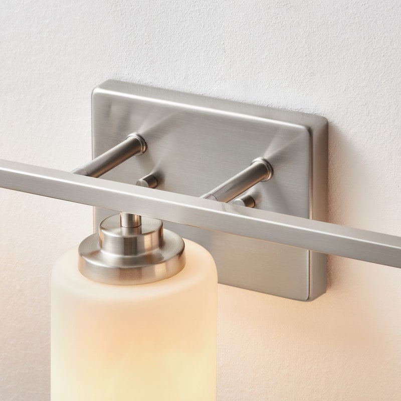 Lampada da bagno dimmerabile KAWOTI a 3 luci con vetro bianco satinato