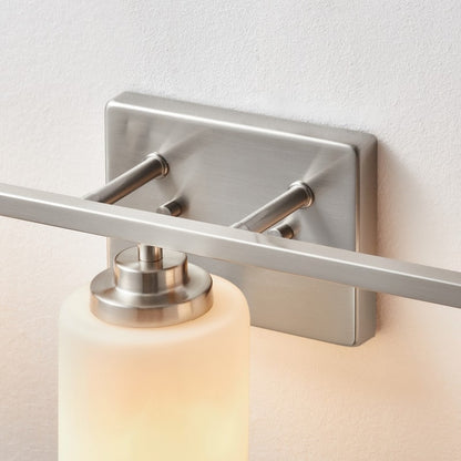 Lampada da bagno dimmerabile KAWOTI a 3 luci con vetro bianco satinato