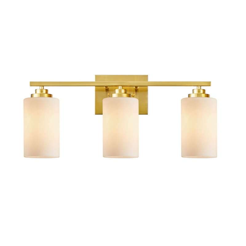 Lampada da bagno dimmerabile KAWOTI a 3 luci con vetro bianco satinato