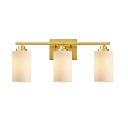 Lampada da bagno dimmerabile KAWOTI a 3 luci con vetro bianco satinato