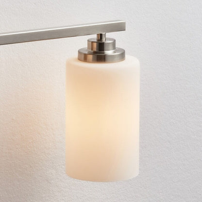 Lampada da bagno dimmerabile KAWOTI a 3 luci con vetro bianco satinato