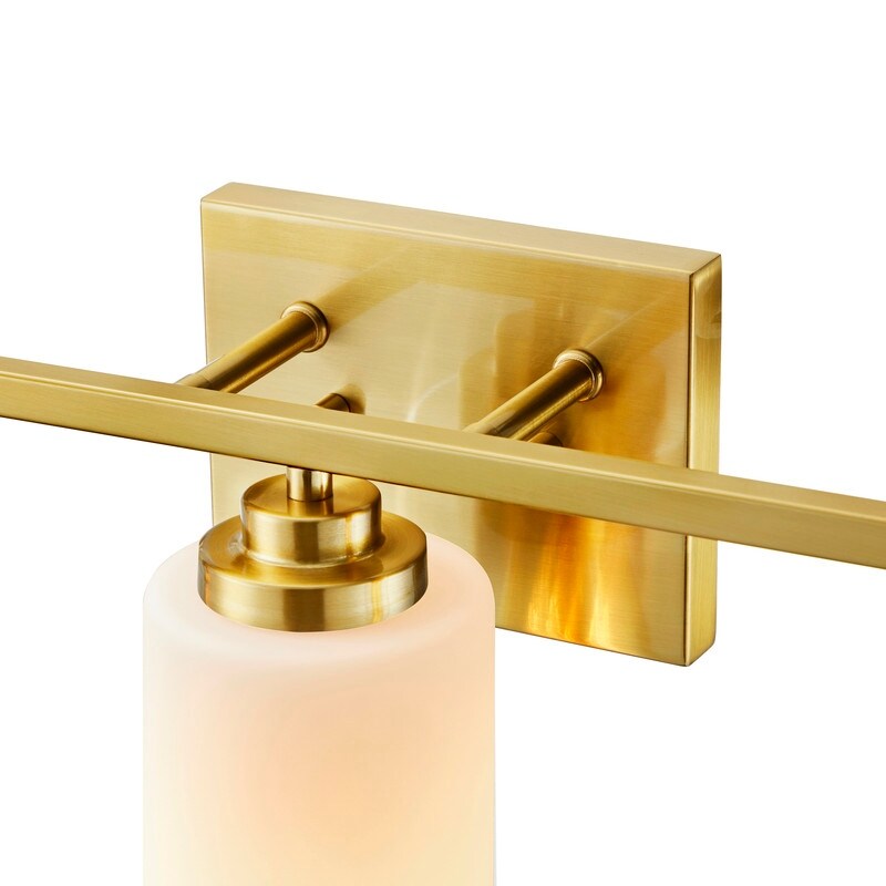 Lampada da bagno dimmerabile KAWOTI a 3 luci con vetro bianco satinato