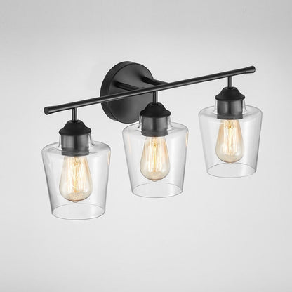 Lampada da bagno dimmerabile KAWOTI a 3 luci con paralume in vetro - L22 x P7 x A10,5