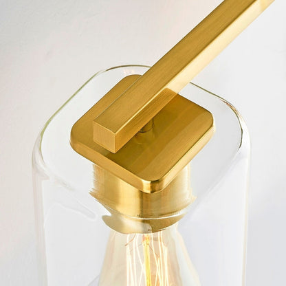 Lampada da bagno moderna KAWOTI da 29 pollici a 4 luci con paralumi in vetro trasparente