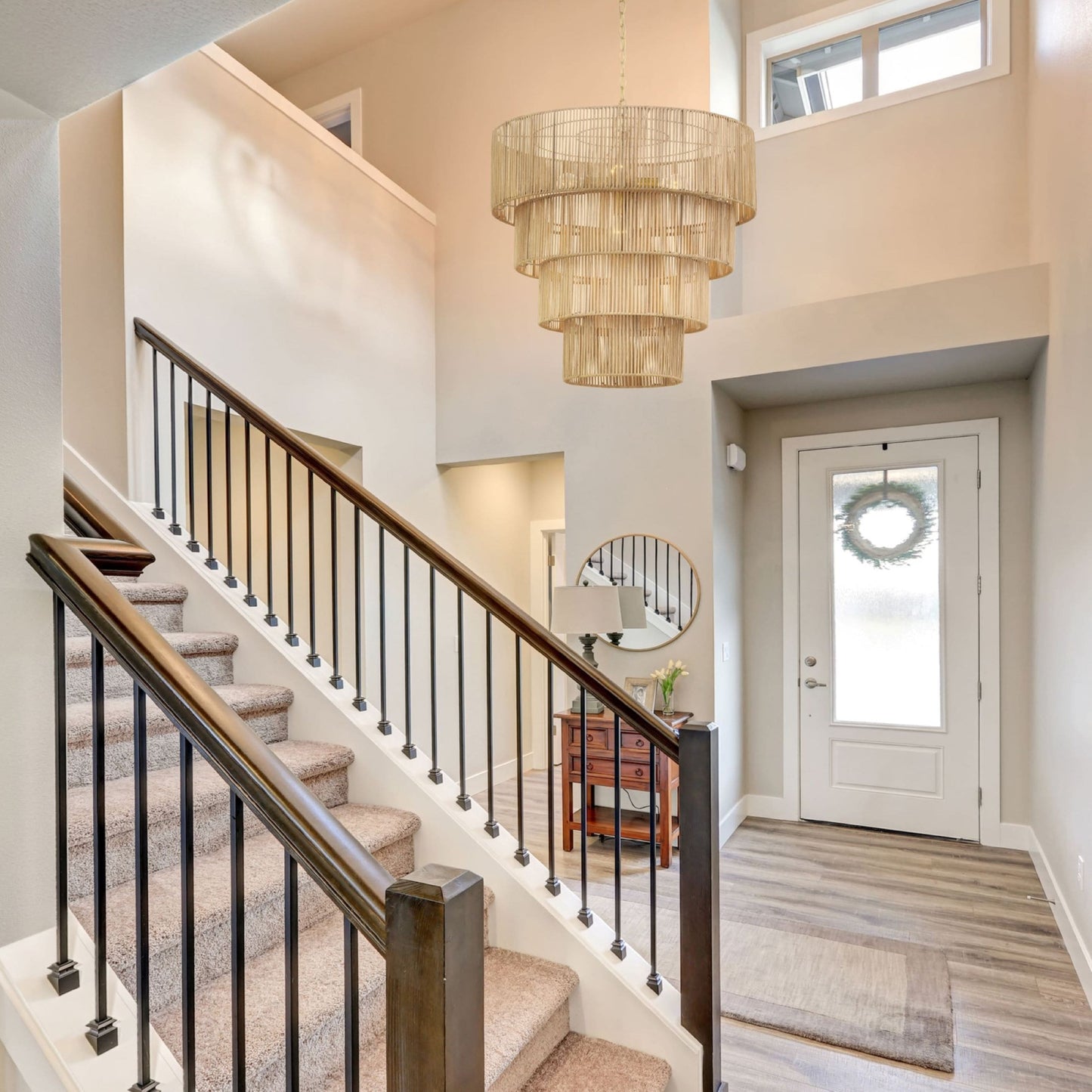 Lampada a sospensione bohémien KAWOTI, larghezza 26, 5 luci e 4 livelli