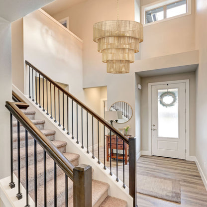 Lampada a sospensione bohémien KAWOTI, larghezza 26, 5 luci e 4 livelli