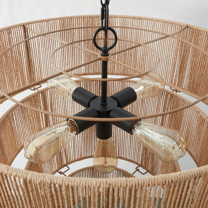 Lampada a sospensione bohémien KAWOTI, larghezza 26, 5 luci e 4 livelli