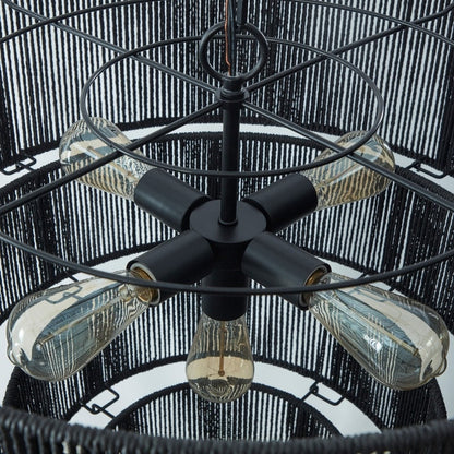 Lampada a sospensione bohémien KAWOTI, larghezza 26, 5 luci e 4 livelli