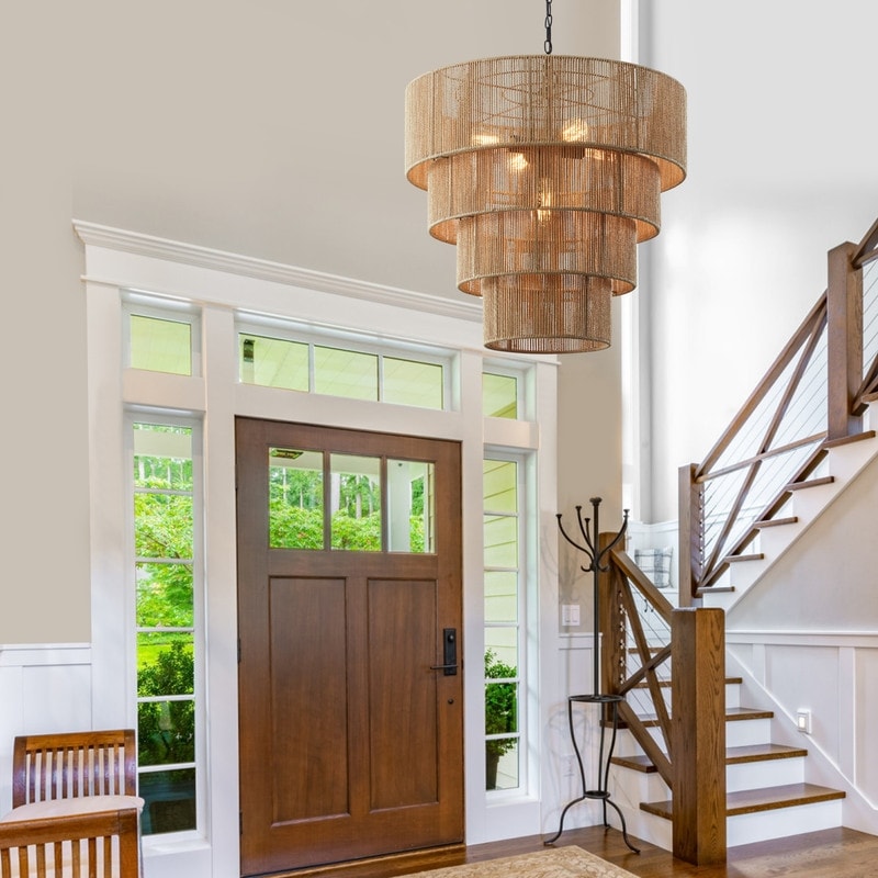 Lampada a sospensione bohémien KAWOTI, larghezza 26, 5 luci e 4 livelli