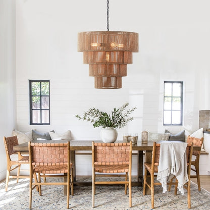 Lampada a sospensione bohémien KAWOTI, larghezza 26, 5 luci e 4 livelli