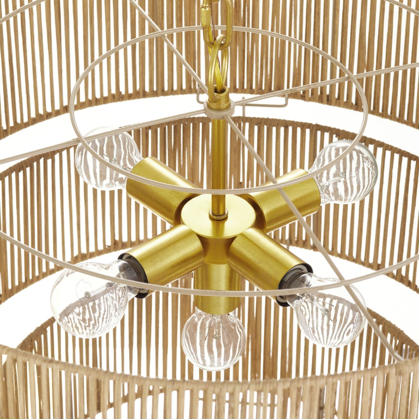 Lampada a sospensione bohémien KAWOTI, larghezza 26, 5 luci e 4 livelli