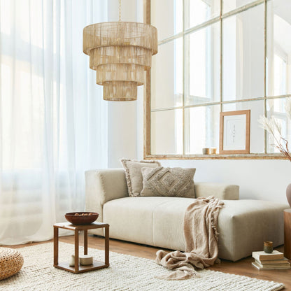 Lampada a sospensione bohémien KAWOTI, larghezza 26, 5 luci e 4 livelli