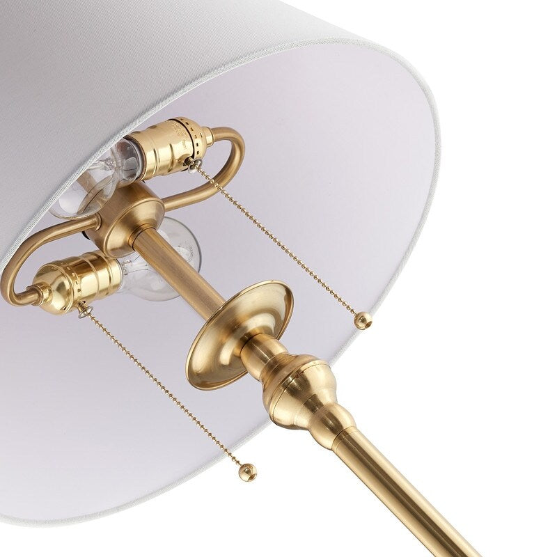 Lampada da terra KAWOTI da 60,5'' a 2 luci con paralume in tessuto Empire