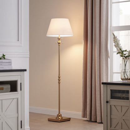 Lampada da terra KAWOTI da 60,5'' a 2 luci con paralume in tessuto Empire