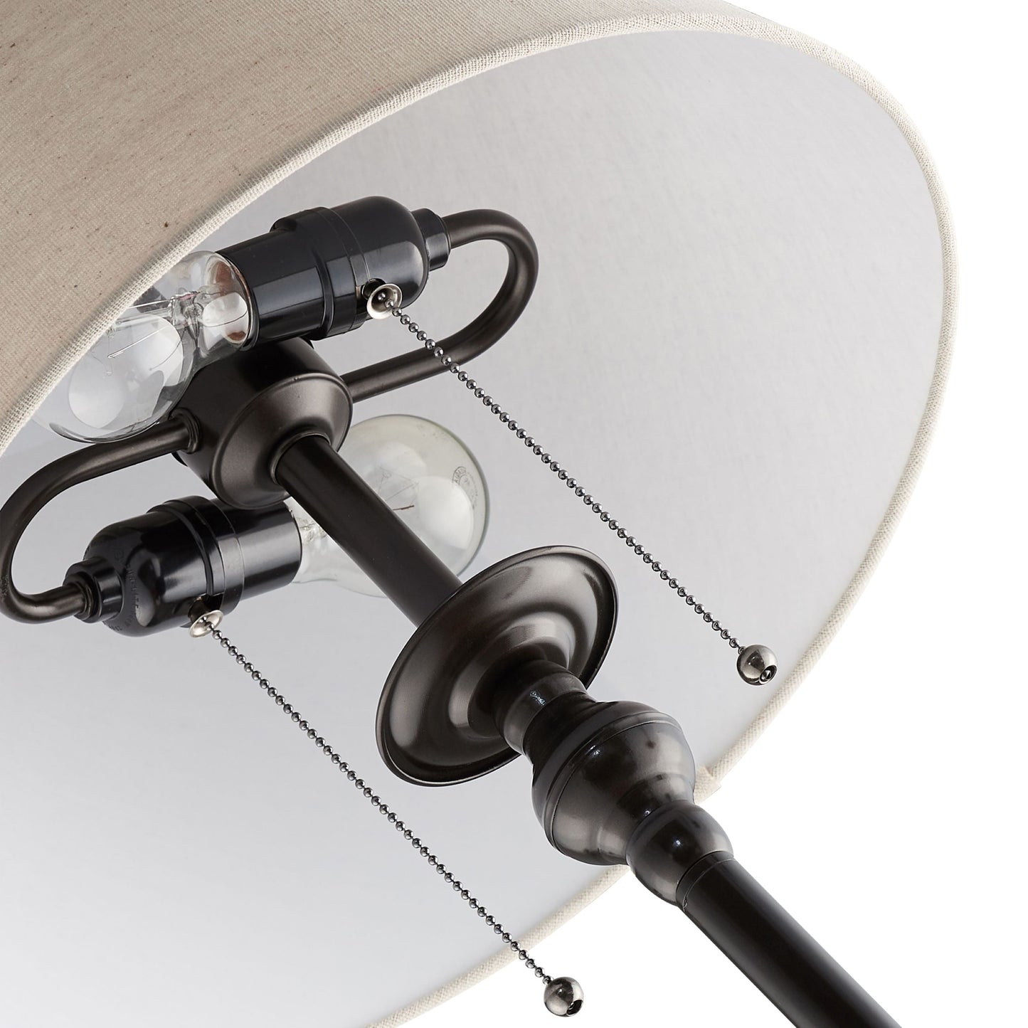 Lampada da terra KAWOTI da 60,5'' a 2 luci con paralume in tessuto Empire