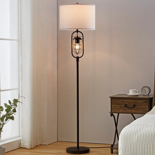 Lampada da terra standard in bronzo KAWOTI da 62,5 pollici con luce notturna