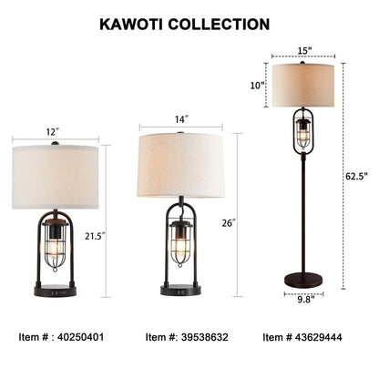 Lampada da terra standard in bronzo KAWOTI da 62,5 pollici con luce notturna