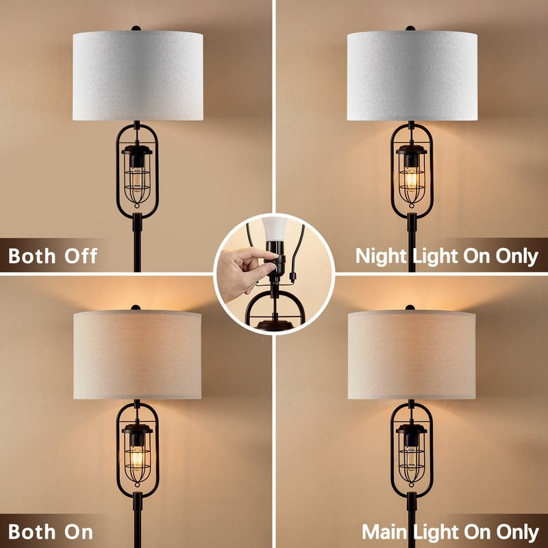 Lampada da terra standard in bronzo KAWOTI da 62,5 pollici con luce notturna