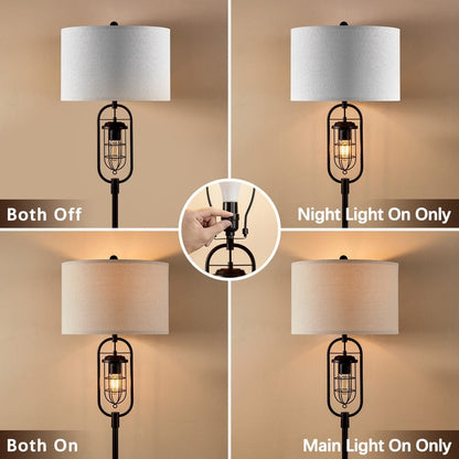 Lampada da terra standard in bronzo KAWOTI da 62,5 pollici con luce notturna