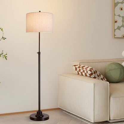 Lampada da terra orientabile standard KAWOTI 63.5 con paralume in tessuto e lino