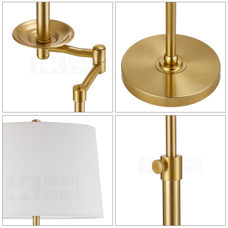 Lampada da terra con braccio oscillante regolabile in altezza KAWOTI da 64,5 pollici con paralume