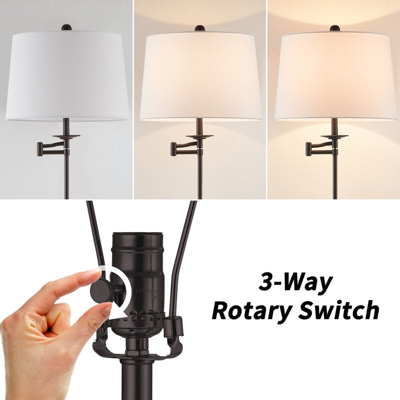 Lampada da terra con braccio oscillante regolabile in altezza KAWOTI da 64,5 pollici con paralume