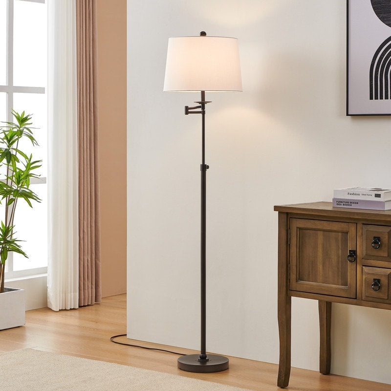 Lampada da terra con braccio oscillante regolabile in altezza KAWOTI da 64,5 pollici con paralume