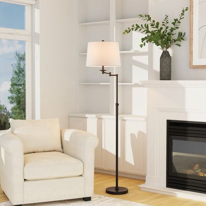 Lampada da terra con braccio oscillante regolabile in altezza KAWOTI da 64,5 pollici con paralume