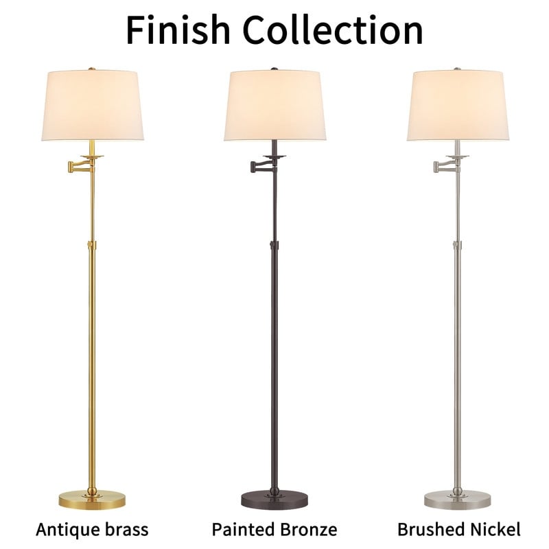 Lampada da terra con braccio oscillante regolabile in altezza KAWOTI da 64,5 pollici con paralume