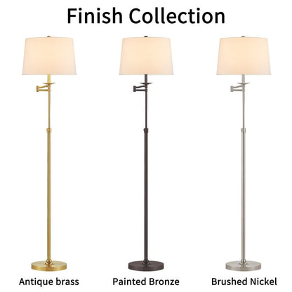 Lampada da terra con braccio oscillante regolabile in altezza KAWOTI da 64,5 pollici con paralume