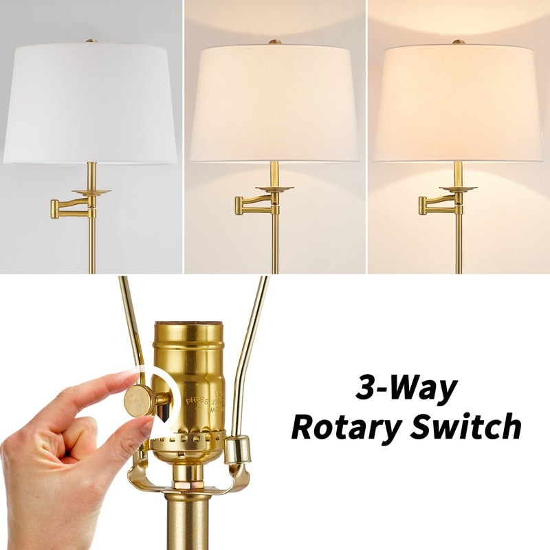 Lampada da terra con braccio oscillante regolabile in altezza KAWOTI da 64,5 pollici con paralume