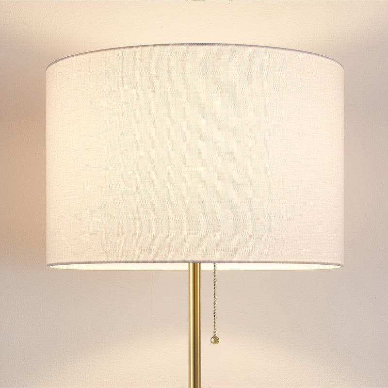 Lampada da terra moderna regolabile KAWOTI da 65 pollici con paralume a tamburo bianco